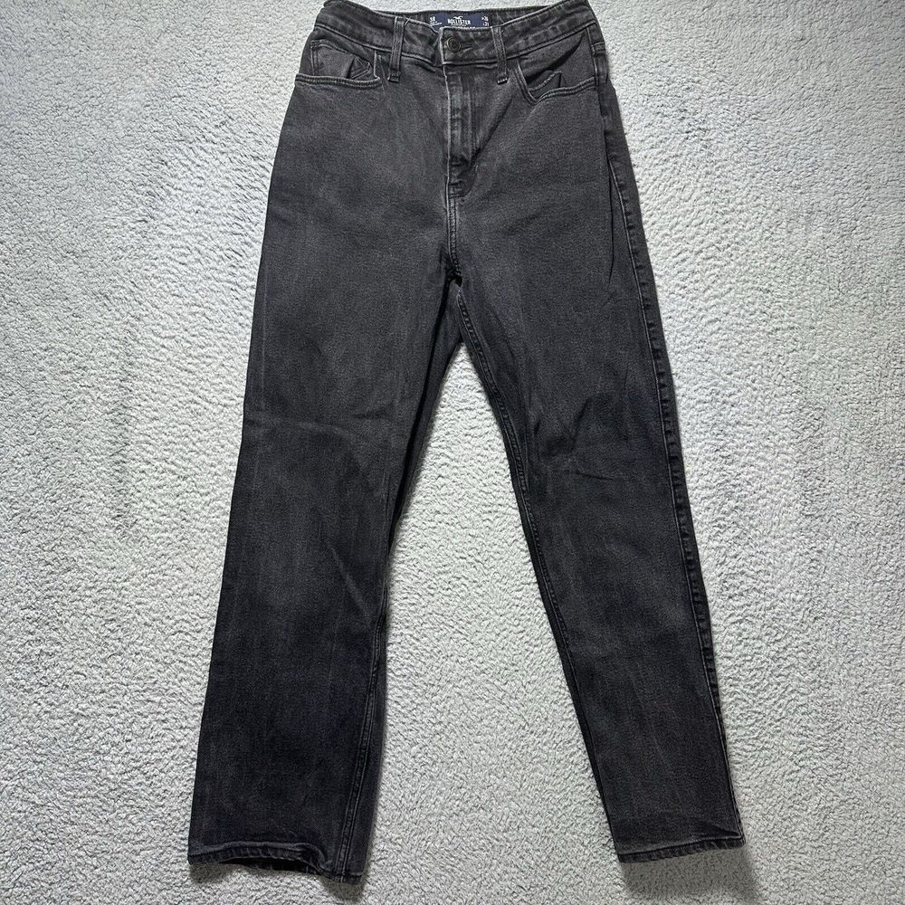 Hollister Jeans Women's 25x31 Black Denim Ultra High-Rise‎ Dad Jean Button